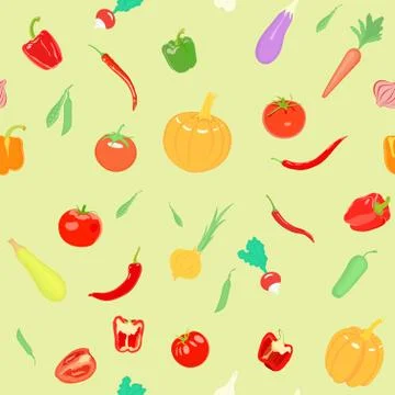 Vector seamless pattern with vegetables 스톡 일러스트