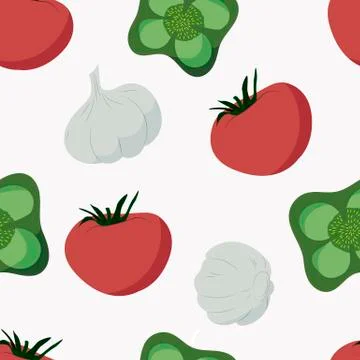 Vector seamless pattern with vegetables Illustrazione stock