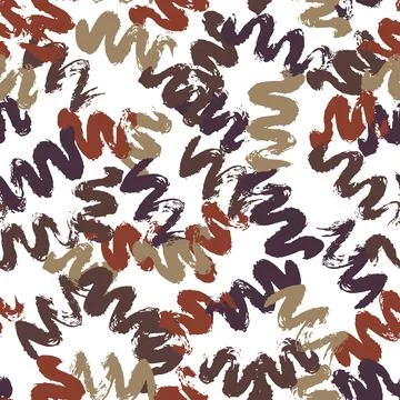 Vector seamless pattern with violet, brown, grey wave brush stroke on white b 스톡 일러스트
