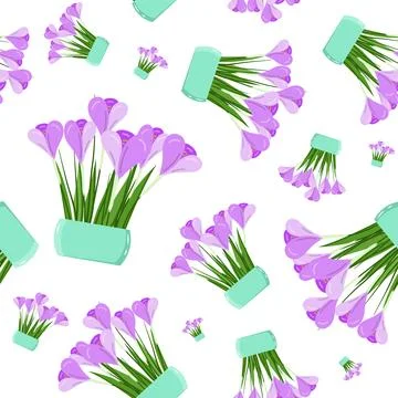 Vector seamless pattern for wallpaper, covers, notebooks, saffron in a pot,.. Stock Illustration