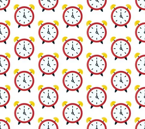 Vector seamless pattern in watches on a white background Illustrazione stock