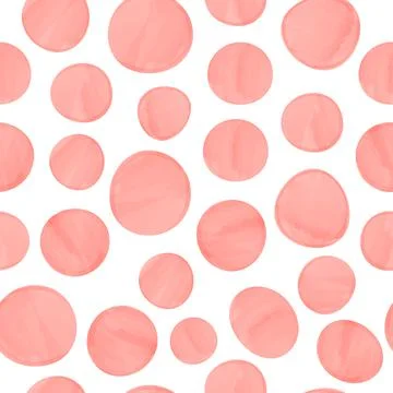 Vector seamless pattern with watercolor circles on white background. Abstract Illustrazione stock