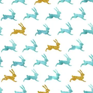 Vector. Seamless pattern with watercolor element Stock Illustration