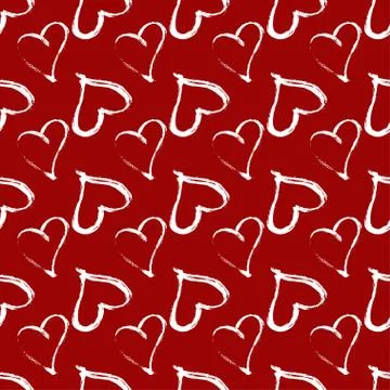 Vector seamless pattern with watercolor heart. Stock Illustration