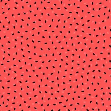 Vector seamless pattern with watermelon seeds. Colorful hand-drawn repeatab.. Stock Illustration