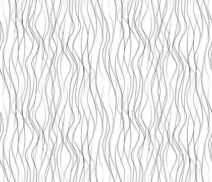Vector seamless pattern with wavy drawn lines on a white background Illustrazione stock