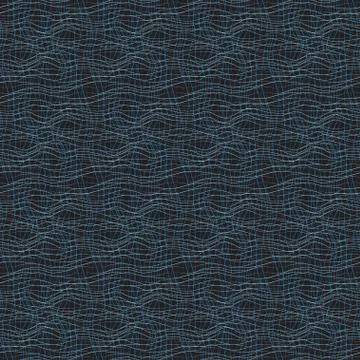 Vector seamless pattern with wavy drawn lines on a black background Illustrazione stock