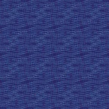 Vector seamless pattern with wavy drawn lines on a blue background Illustrazione stock