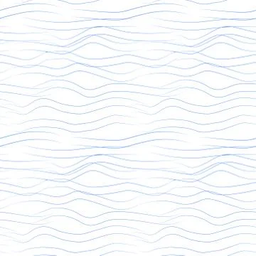 Vector seamless pattern with wavy drawn lines on a white background 스톡 일러스트