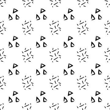 Vector seamless pattern on a white background, black repeating elements 스톡 일러스트