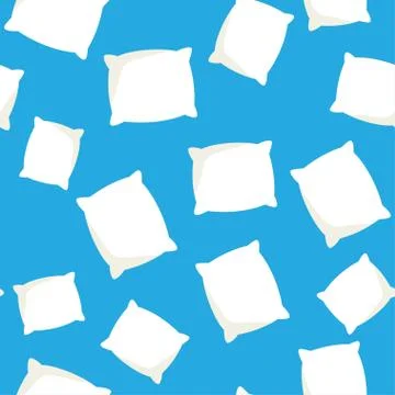 Vector seamless pattern with white pillow, cushion Stock Illustration