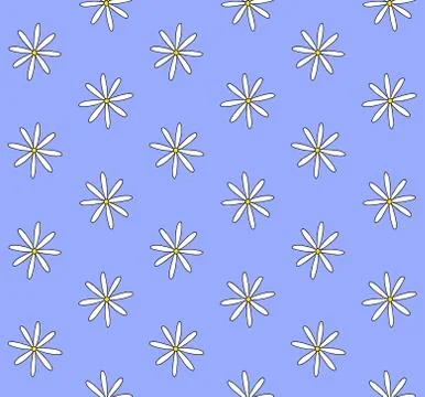 Vector seamless pattern of white sketch flower Stock Illustration