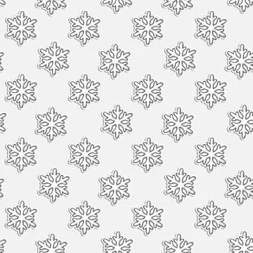 Vector seamless pattern with white snowflakes Stock Illustration