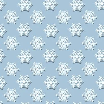 Vector seamless pattern with White snowflakes on a blue Vector seamless pa... Stock Photos