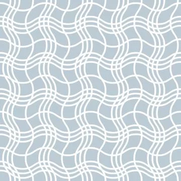 Vector seamless pattern. White wavy lines are intertwined to form squares on a Stock Illustration