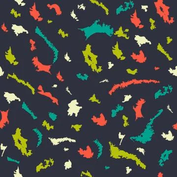 Vector seamless pattern with wide brush strokes and thin stripes hand painted Stock Illustration