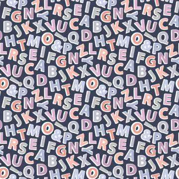 Vector seamless pattern wih alphabet Stock Illustration