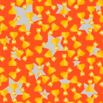 Vector seamless pattern with winner cup Stock Illustration