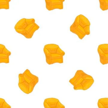 Vector seamless pattern with yellow chairs on a white background. Stylish  Stock Illustration