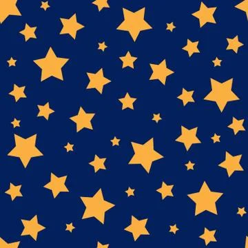 Vector seamless pattern with yellow stars Stock Illustration