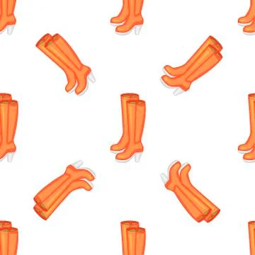 Vector seamless pattern with yellow women boots on a white background.  Illustrazione stock