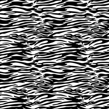 Vector seamless pattern with zebra spots simple hand-drawn. Imitation zebra skin Stock Illustration