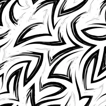 Vector seamless pattern of zigzags and corners in black isolated on white Stock Illustration