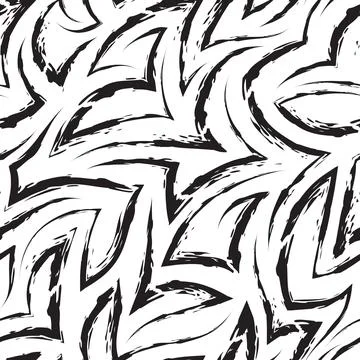 Vector seamless pattern of zigzags and corners in black isolated on white 스톡 일러스트
