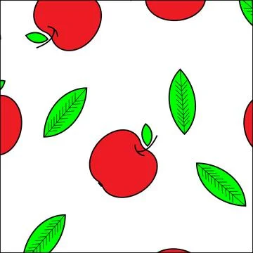 Vector Seamless Patterns with Apples. Fashion Hand drawn Texture. Modern Co.. Stock Illustration