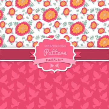 Vector seamless  patterns. dove. shabby chic. floral patterns (seamlessly til Illustrazione stock