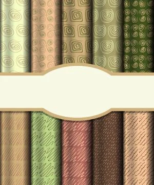 Vector of Seamless Patterns set Stock Illustration