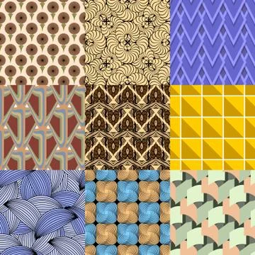 Vector of Seamless Patterns set Stock Illustration