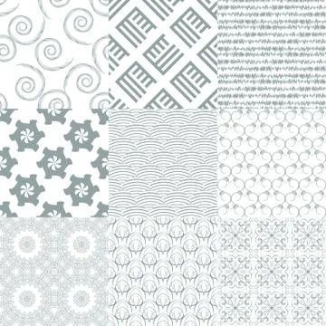 Vector of Seamless Patterns set Stock Illustration