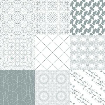 Vector of Seamless Patterns set Stock Illustration