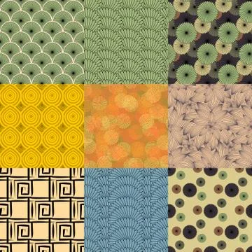 Vector of Seamless Patterns set Stock Illustration