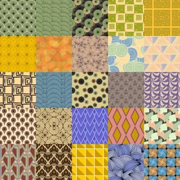 Vector of Seamless Patterns set Stock Illustration