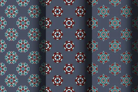 Vector of Seamless Patterns set Illustrazione stock