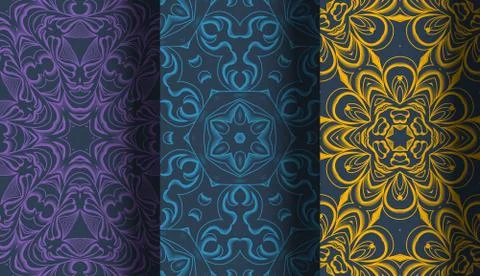 Vector of Seamless Patterns set Stock Illustration