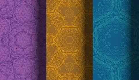 Vector of Seamless Patterns set Stock Illustration