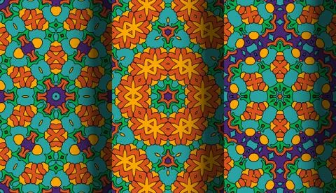Vector of Seamless Patterns set Stock Illustration