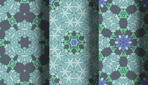 Vector of Seamless Patterns set Stock Illustration
