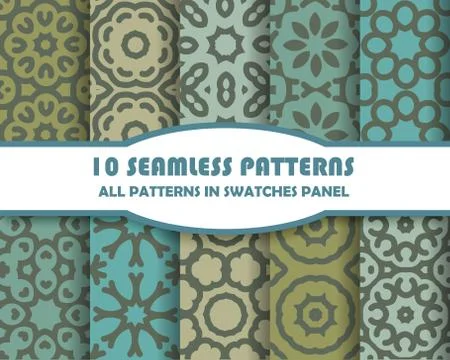 Vector of Seamless Patterns set Stock Illustration