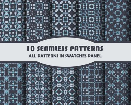 Vector of Seamless Patterns set Stock Illustration