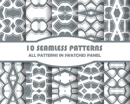 Vector of Seamless Patterns set Stock Illustration
