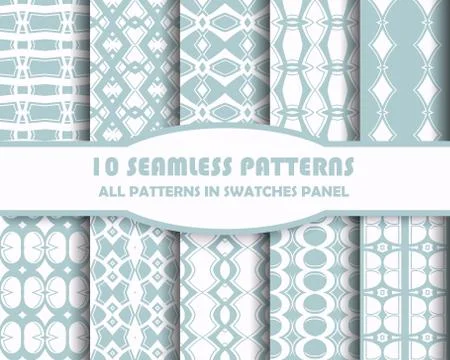 Vector of Seamless Patterns set Stock Illustration