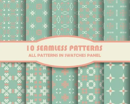 Vector of Seamless Patterns set Stock Illustration