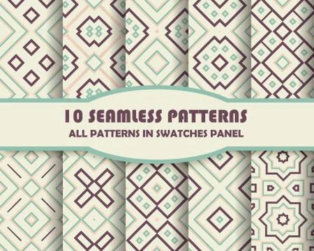 Vector of Seamless Patterns set Stock Illustration