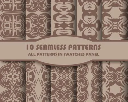 Vector of Seamless Patterns set Stock Illustration