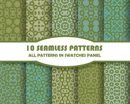 Vector of Seamless Patterns set Stock Illustration