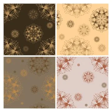 Vector seamless patterns set Stock Illustration